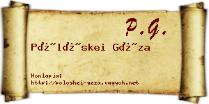 Pölöskei Géza névjegykártya