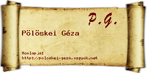 Pölöskei Géza névjegykártya