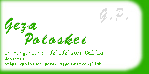 geza poloskei business card